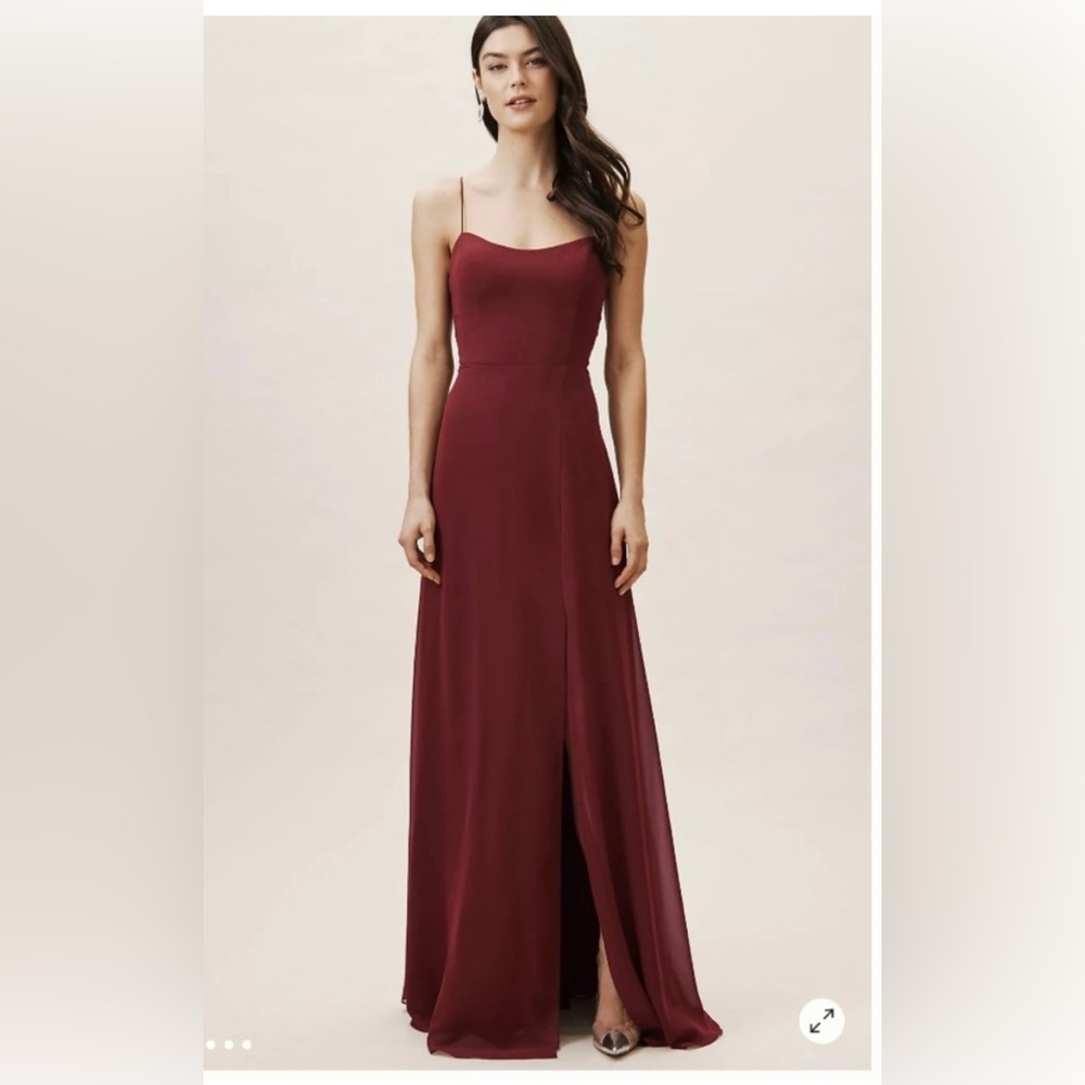 Jenny Yoo Kiara Dress - Size 8 - Hibiscus / Burgandy - Bridesmaid / Prom